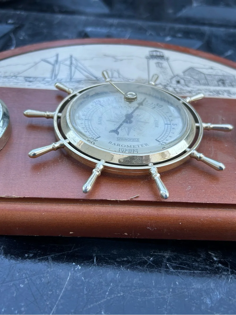 Vintage Nautical Weather Station Barometer Thermometer Hygrometer Vintage